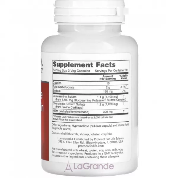 Protocol for Life Balance Glucosamine & Chondroitin with MSM ������� ������� ��� �������� �������� 