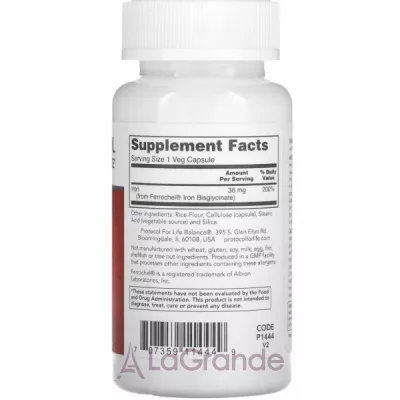 Protocol for Life Balance Iron  36mg   