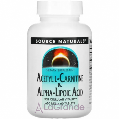 Source Naturals Acetyl L-Carnitine & Alpha Lipoic Acid 650 mg   