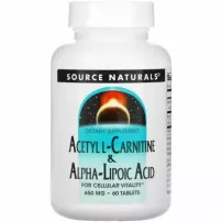 Source Naturals Acetyl L-Carnitine & Alpha Lipoic Acid 650 mg ������� ������� "������ L-�������� + �����-�������� ������� " 650 ��