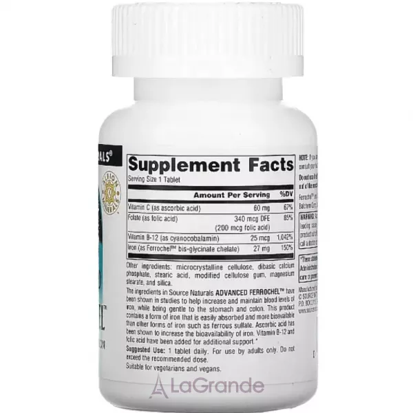 Source Naturals Advanced Ferrochel ������� ������� 