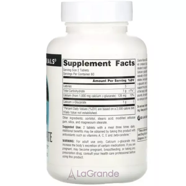 Source Naturals Calcium D-Glucarate 500 mg ������� ������� ��� ���������� ������������ � �������� 