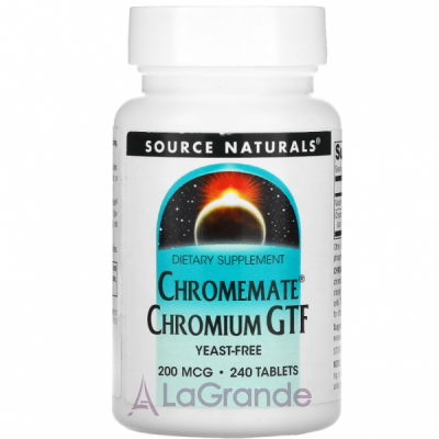 Source Naturals Chromemate Chromium GTF 200 mcg          