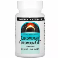 Source Naturals Chromemate Chromium GTF 200 mcg ������� ������� ��� ��������� ����������� ������ ������� � ��������� "����" 200 ���