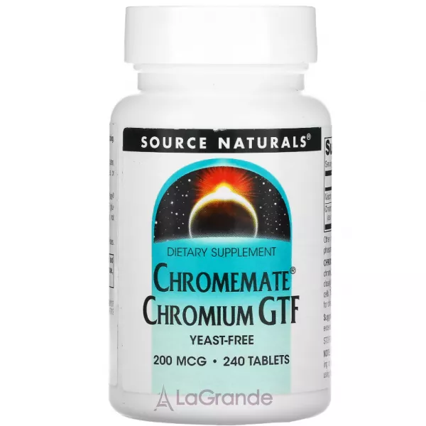 Source Naturals Chromemate Chromium GTF 200 mcg ������� ������� ��� ��������� ����������� ������ ������� � ��������� 