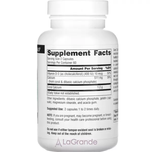 Source Naturals Coral Calcium 600 mg ������� ������� ��� �������� ������ 