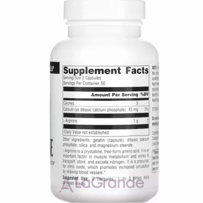 Source Naturals L-Arginine 500 mg      