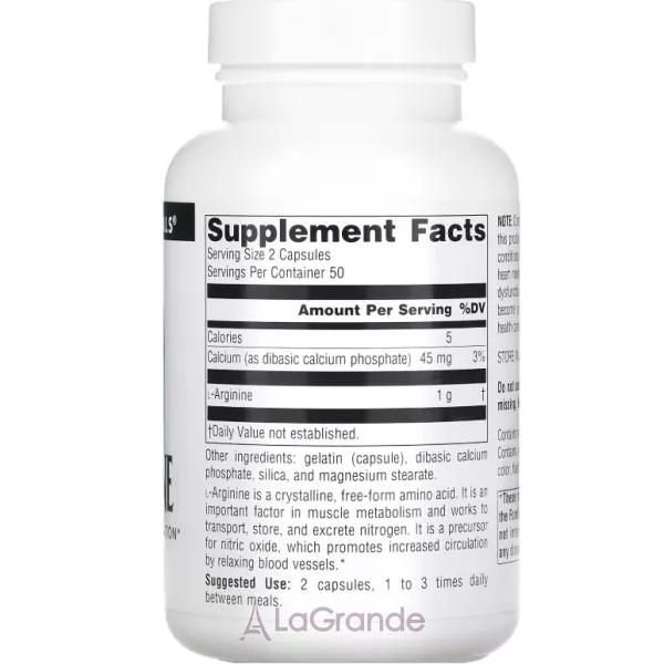 Source Naturals L-Arginine 500 mg ������� ������� ��� ���������� ��������� 