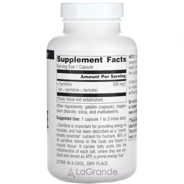 Source Naturals L-Carnitine 500 mg ������� ������� ��� ������������ ����㳺� �'��� 