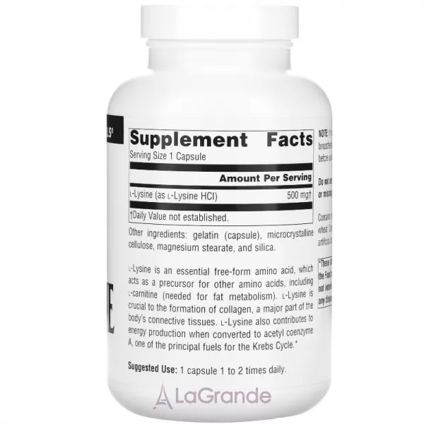 Source Naturals L-Lysine 500 mg ������� ������� ��� �������� ������ ������� 