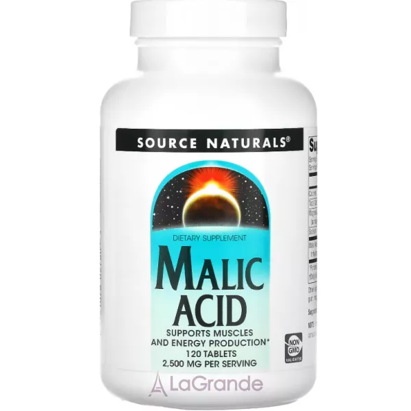 Source Naturals Malic Acid 2,500 mg ������� ������� ��� �������� �'��� �� ���������� ����㳿 