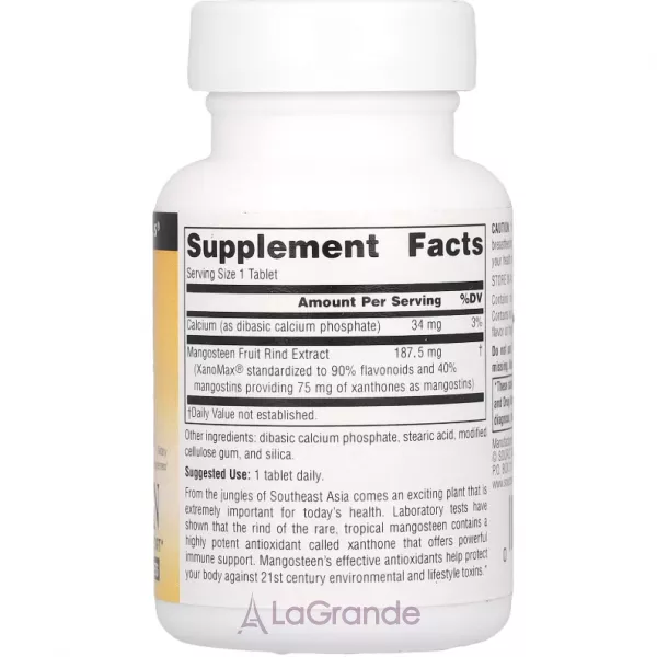 Source Naturals Mangosteen 187,5 mg ������� ������� ��� �������������� �� ������ �������� 