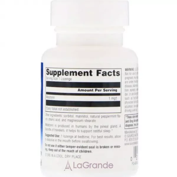 Source Naturals Melatonin Peppermint Flavor 1.0 mg ������� ������� ������ ������� ��� 