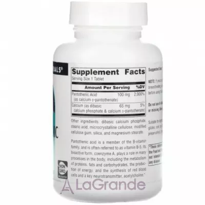 Source Naturals Pantothenic Acid 100 mg        