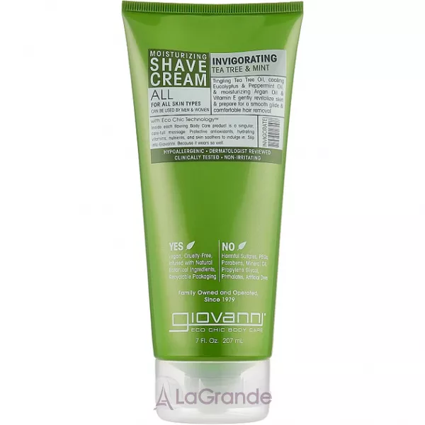 Giovanni Shave Cream Invigorating Tea Tree & Mint ������������� ���� ��� ������ � ������ ������� ������ � �'����
