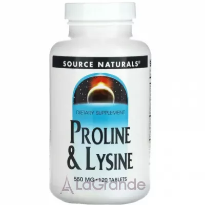 Source Naturals Proline & L-Lysine 550 mg      , '  