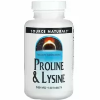 Source Naturals Proline & L-Lysine 550 mg ������� ������� ��� ��������� ��������� �������, �������� �������� "L-������ � L-�����" 550 ��