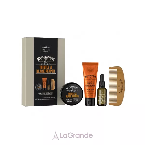 Scottish Fine Soaps Men's Grooming Thistle & Black Pepper Beard Care Kit ���� ������ ��� ������ (������� ��� ������ + ��� ��� ������ + ���� ��� �������� + �������� ��� ������)