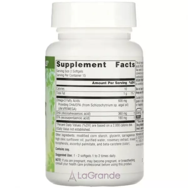 Source Naturals Vegan True Non-Fish Omega-3s 300 mg ������� ������� ������� ������� �������������� ����� �� �������-������� ������� 