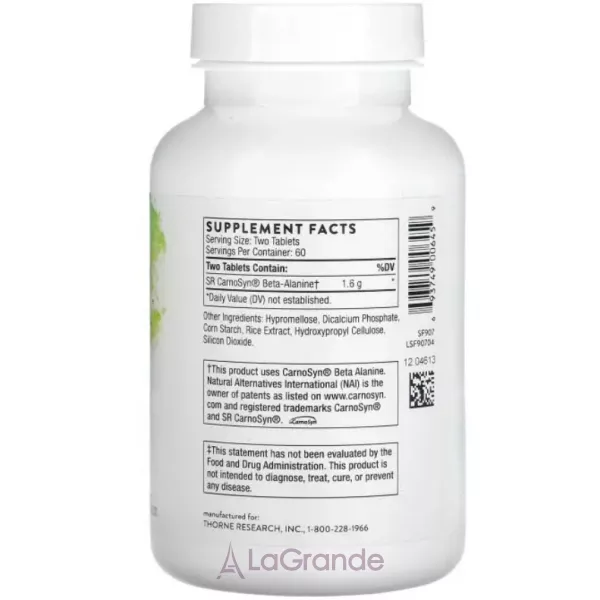 Thorne Research Beta Alanine-SR ������� ������� ��� ��������� �'����� ���� 