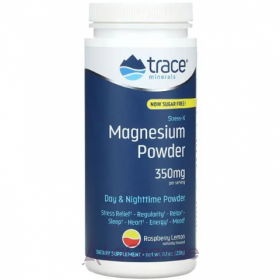 Trace Minerals Research Stress-X Magnesium Powder 350 mg Raspberry Lemon         350      