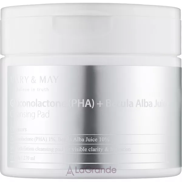 Mary & May Gluconolactone (PHA) + Betula Alba Juice Cleansing Pad ��������� ������-����� ��� ����