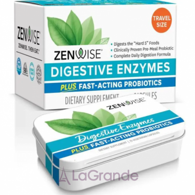 Zenwise Health Daily Digestive Enzymes with Prebiotics + Probiotics     '   