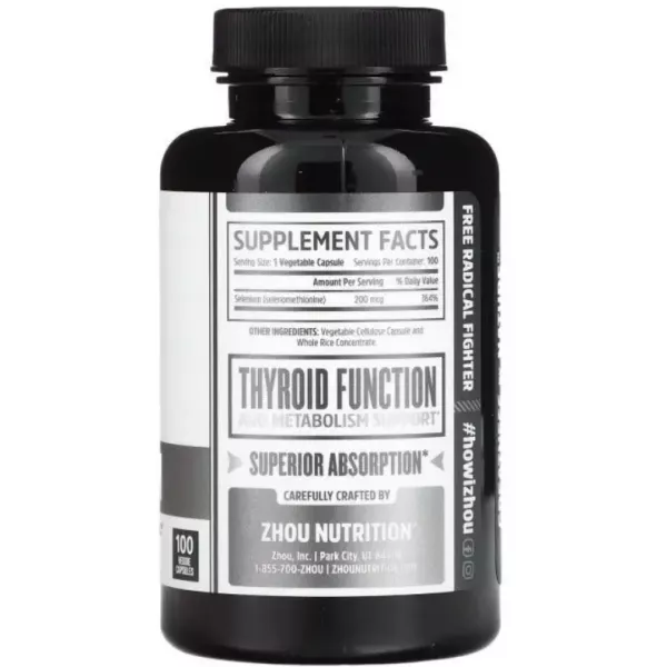 Zhou Nutrition Selenium Essential Trace Mineral 200 mcg ������� ������� ������� ������'� ��������� ������, �������� �� ����� 