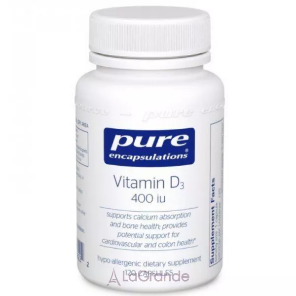 Pure Encapsulations Vitamin D3 400 iu ������� D3 400 ��