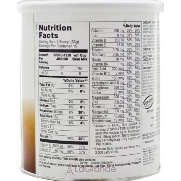 Nature's Plus Spiru-Tein Junior Nutritious Thick Shake Mix ����� ��� ������������� ����������� ������ ���������, �������