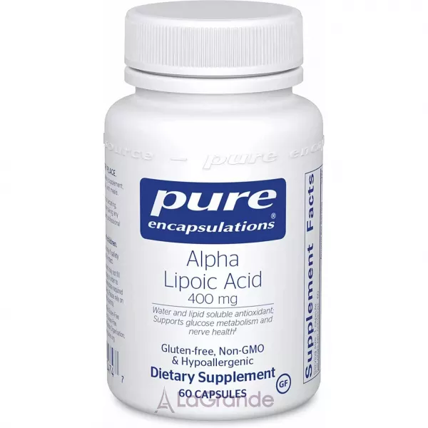 Pure Encapsulations Alpha Lipoic Acid 400 mg ����������� ������� ��� ��������� ������, ������ � ��������-���������� ������� 