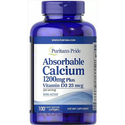 Puritan's Pride Absorbable Calcium with Vitamin D3    3, 1200 /1000 