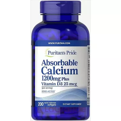 Puritan's Pride Absorbable Calcium with Vitamin D3    3, 1200 /1000 