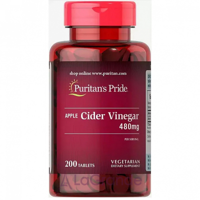 Puritan's Pride Apple Cider Vinegar 480 mg ĳ        