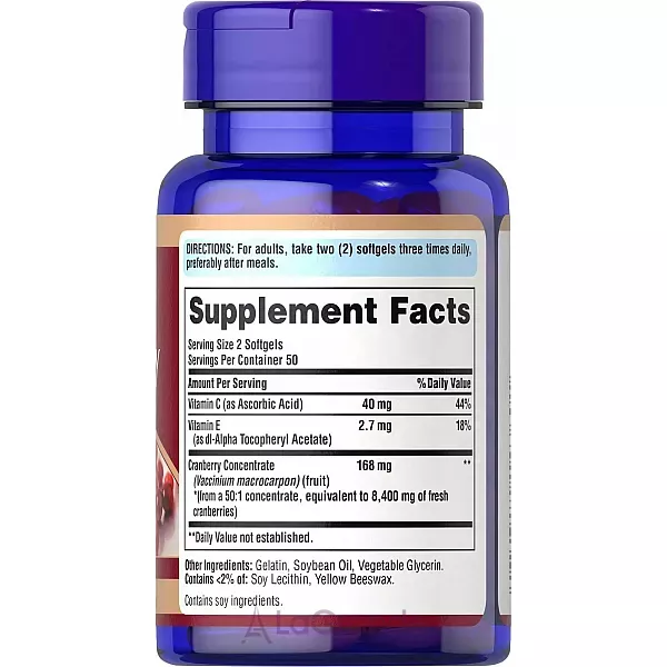 Puritan's Pride Cranberry Fruit Concentrate 4200 mg ����������� ������� 