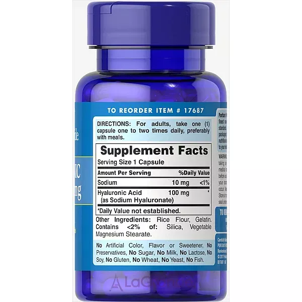 Puritan's Pride Hyaluronic Acid 100 mg ����������� ������� 