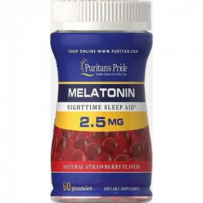 Puritan's Pride Melatonin Gummy 2.5 mg Strawberry Flavor      