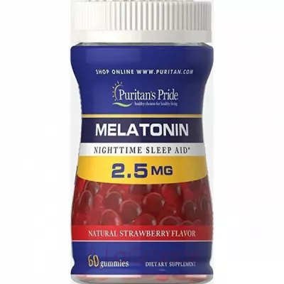 Puritan's Pride Melatonin Gummy 2.5 mg Strawberry Flavor      