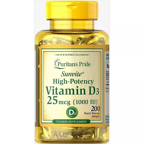 Puritan's Pride Vitamin D3 1000 IU ����������� ������� 