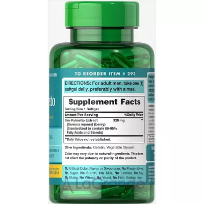 Puritan's Pride Saw Palmetto Standardized Extract 320 mg ĳ  