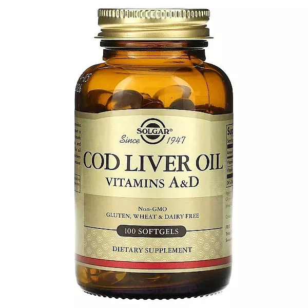 Solgar Chromium Cod Liver Oil Vitamins A & D ³����� � �� D3 � ������� �����, 1250 ��/135 ��