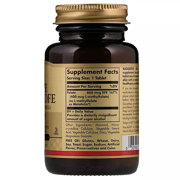 Solgar Folate (As Metafolin) 400 mcg ����������� ������� 
