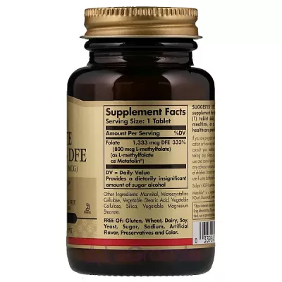 Solgar Folate (As Metafolin) 800 mcg   