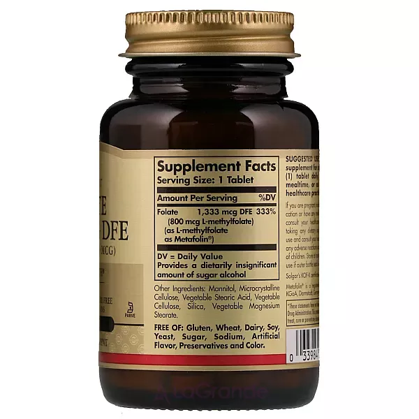 Solgar Folate (As Metafolin) 800 mcg ����������� ������� 
