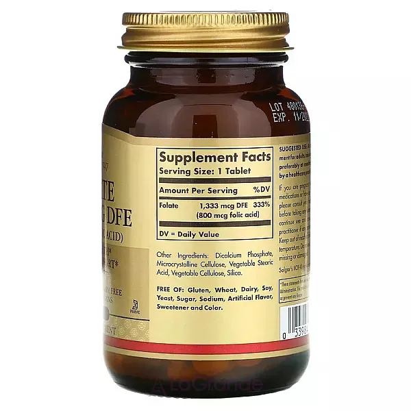Solgar Folate (Folic Acid) 800 mcg ĳ������ ������� 
