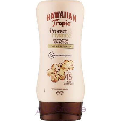 Hawaiian Tropic Protect & Hydrate Protective Sun Lotion SPF15     SPF 15