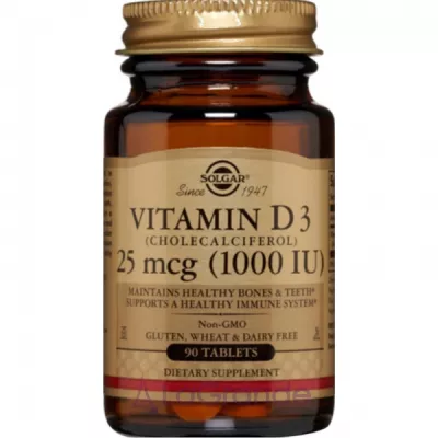 Solgar Vitamin D3 (Cholecalciferol) 25 mcg (1000 IU) ĳ  