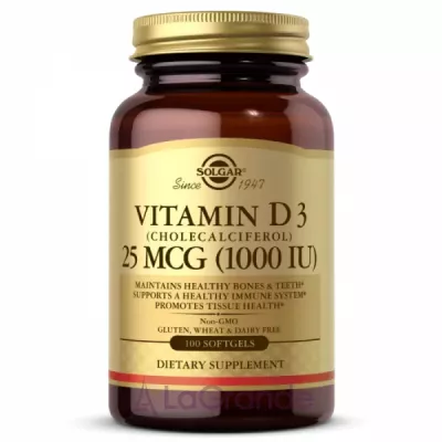 Solgar Vitamin D3 (Cholecalciferol) 25 mcg (1000 IU)   