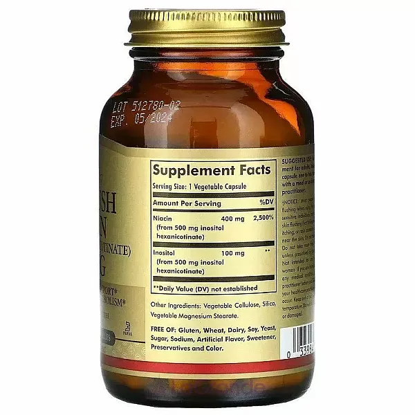 Solgar No-Flush Niacin 500 mg ĳ������ ������� 