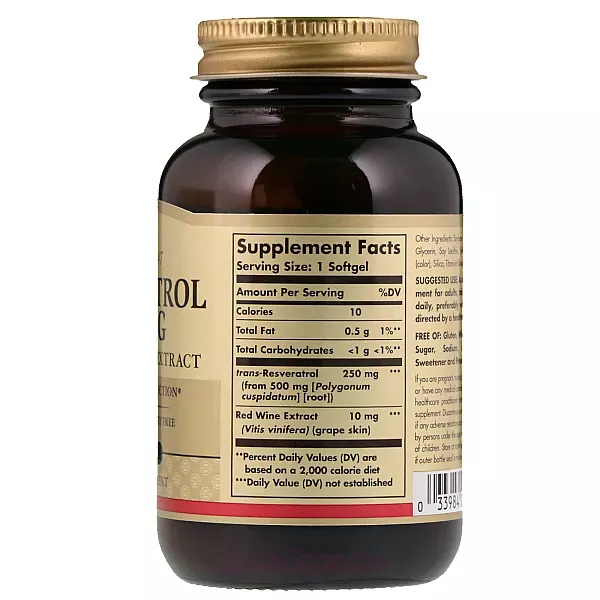 Solgar Resveratrol 250 mg ĳ������ ������� ��� �������������� �������� 